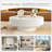 31.5" Round Drum Coffee Table For Livingroom, Easy Assembly -1638780689