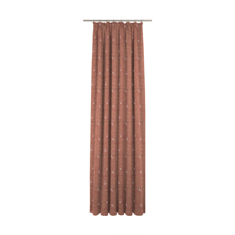 Elisa Synthetic Room Pencil Pleat Curtain, single Panel, opaque, Red, 135 W x 225 D cm