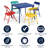 5 Pieces Colourful Folding Set Table and Chair for Kids with Durable Metal Frame and Easy-Clean Plastic for Daycare Classrooms and Playrooms-70386423