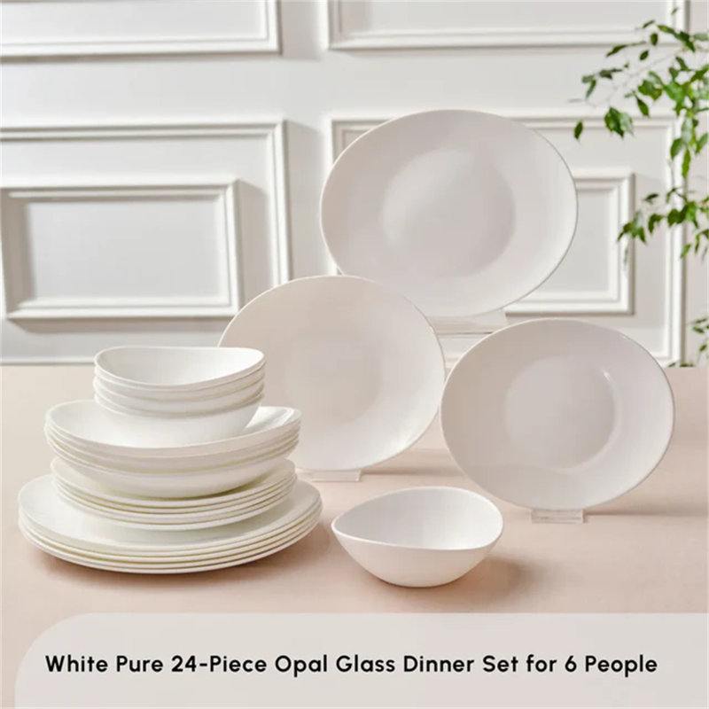 Glass Dinnerware Set 24 Piece - Service for 6