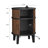 Mid-Century Modern Fluted Round End Table with Charging Station, 2-Tier Wood Nightstand with Storage Cabinet for Bedroom & Living Room-962340361