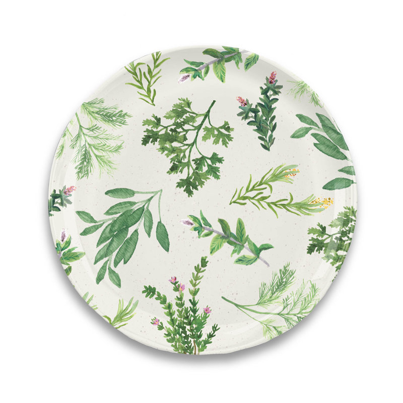 Assiette plate en mélamine 10,5 po herbes Lodd