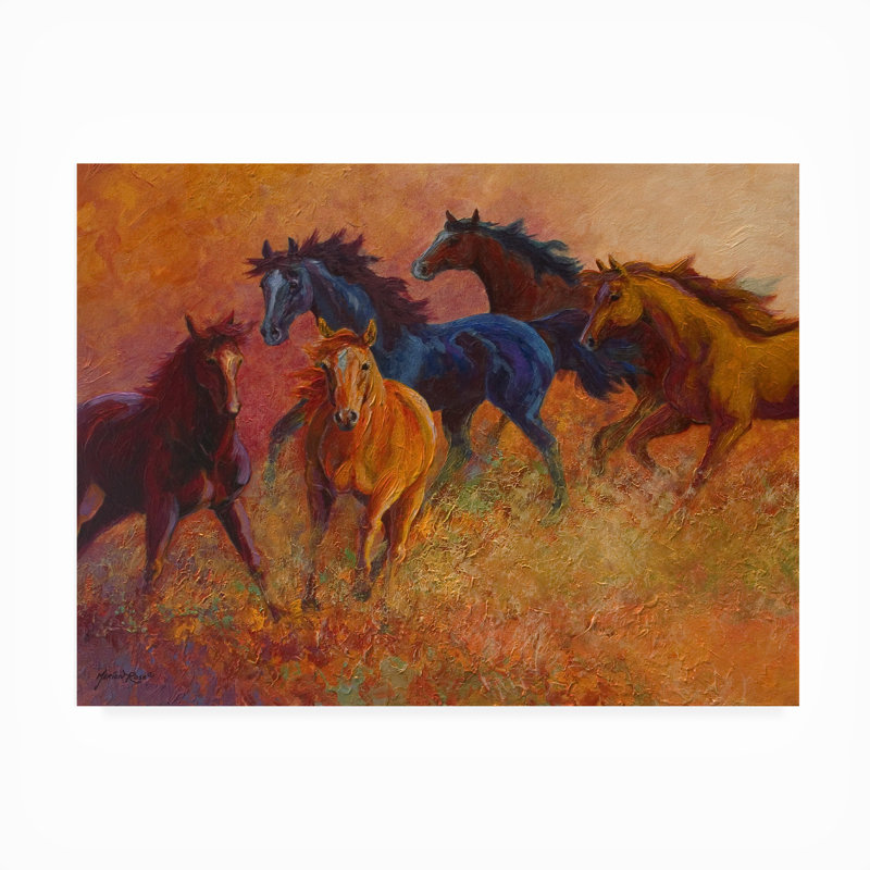 Décoration murale d'extérieur Blech Free Range Horses, L 24 po x H 18 po
