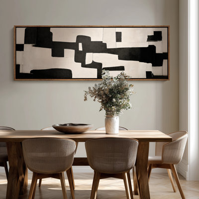 Art mural géométrique noir et blanc