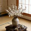 6 pièces de tiges de fleurs de prunier artificielles blanches pour la décoration intérieure et l'arrangement d'un vase