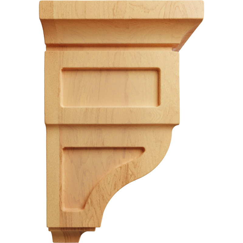 Corbeau de bois Reyes, H 6 po x l 3,5 po x P 3,75 po, Chêne rouge