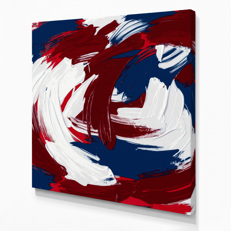 «Neo Expressionism 14», art mural sur toile rouge, H 16 po x l 16 po