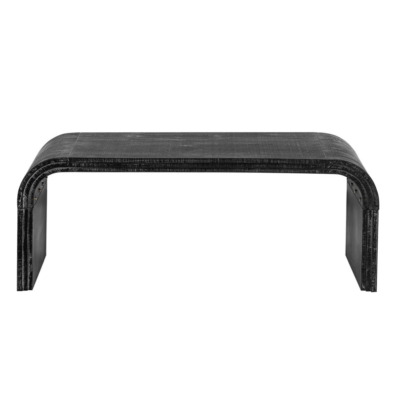 Table basse avec art courbé (noir antique) - Ameublement et placage de sapin Détails de rainure exquise Elegant Minimalist Living