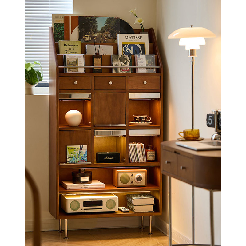 Vitrine 29,84 "en bois massif brun standard