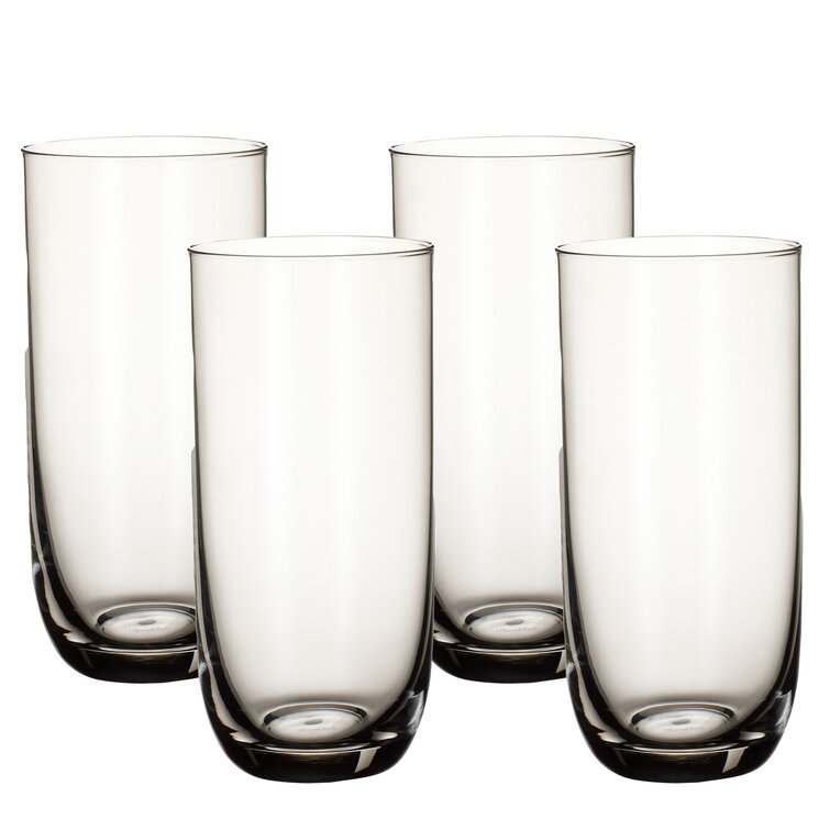 Nude Glass Caldera Crystal Long Drink Highball Glasses - 15.25 oz - Set of 4