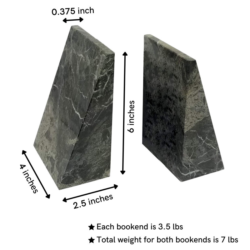 Marble Non-Skid Bookends