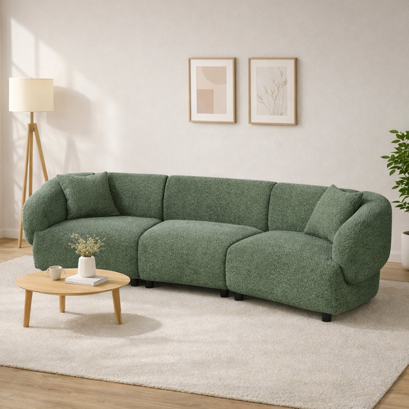 Canapé courbé 98,5 po Mareno, Vert
