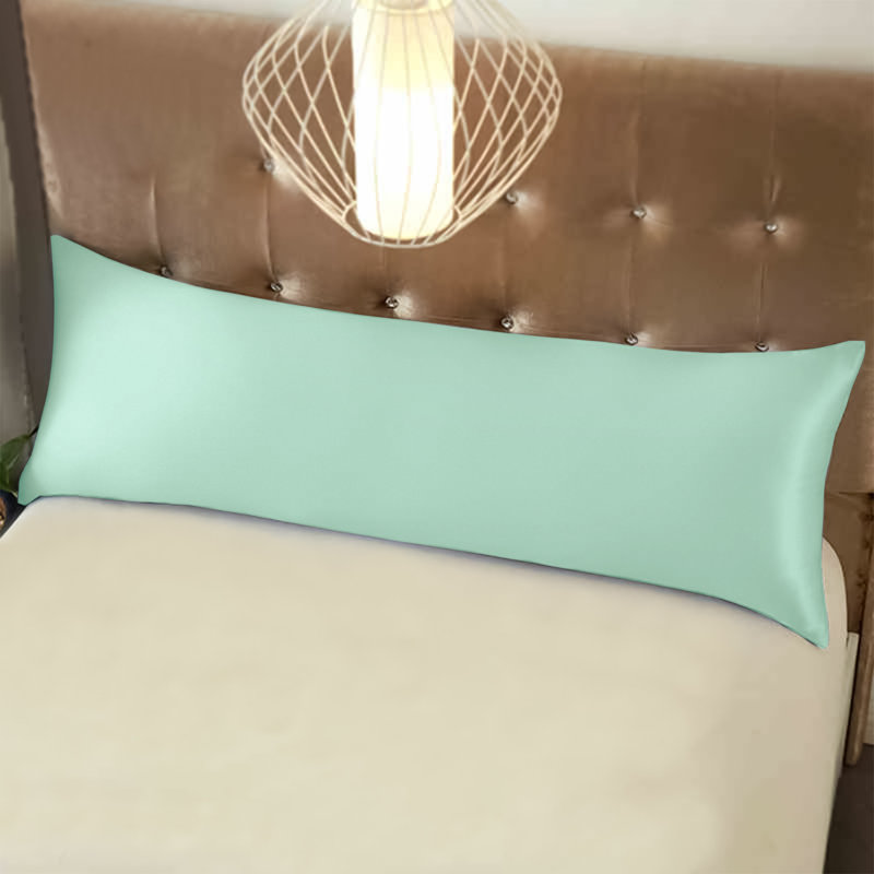 Satin Body Pillow Pillowcase, Hidden Zippered Pillow Cover, Slip Cooling - NTBAY, Cyan