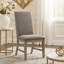Ruth Dining Chair Set Of 2, Grey Polyester Padding, Nailhead Trim