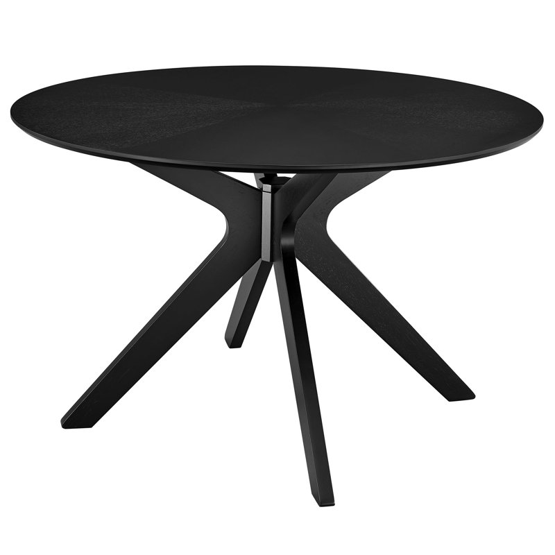 Crossroads 47" Round Wood Dining Table In Black