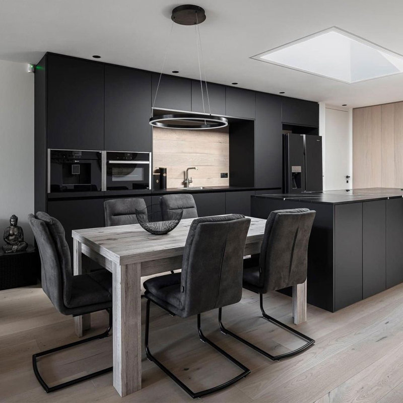 Ring 60 direct or indirect LED pendant lamp, Black, 230cm H x 33cm W x 33cm D