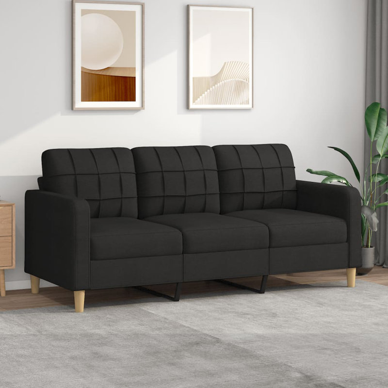 Canapé Adelynna, 100 % polyester noir, H 31,5 po x l 62,2 po x P 30,3 po