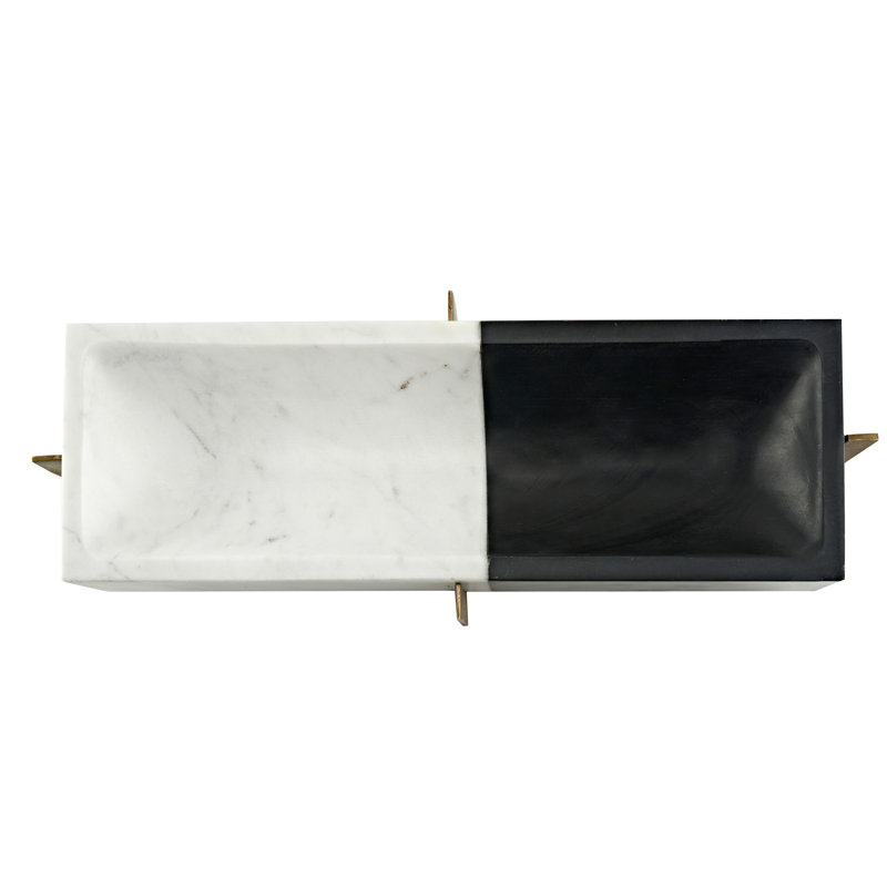 Salento Rectangle Marble & Brass Bowl