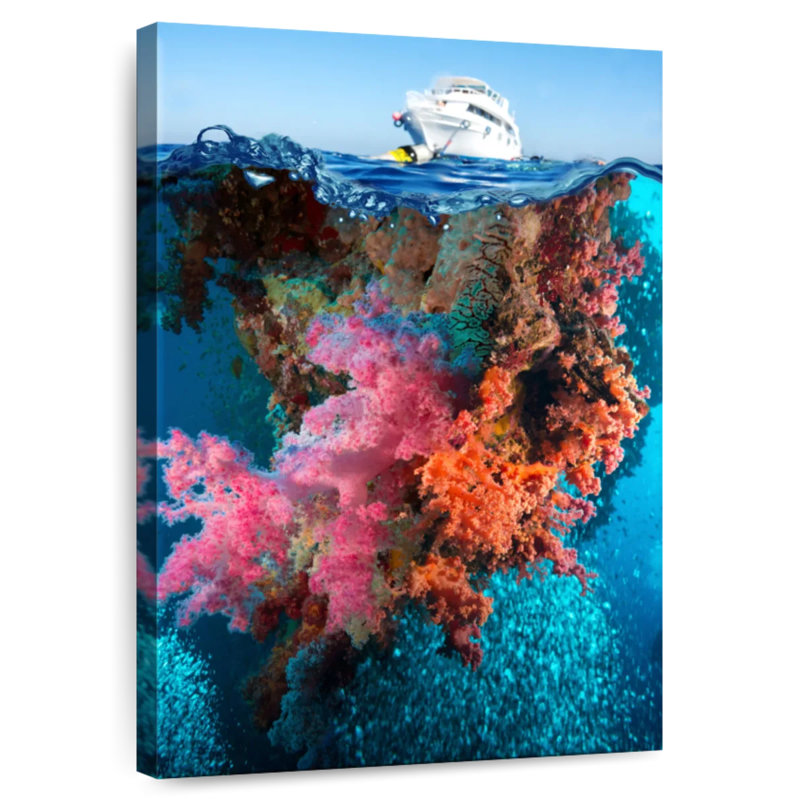 Aletra Yacht Over Rocky Reef, 36" H x 24" W