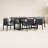 Trosclair 7 Piece Outdoor Patio Dining Table Set in Aluminum with Grey Cushions-104596852