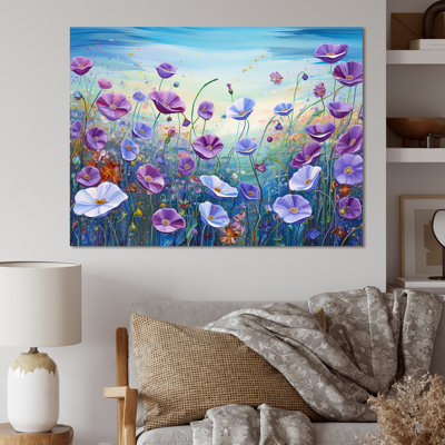 " Purple Morning Glory Flower Field "