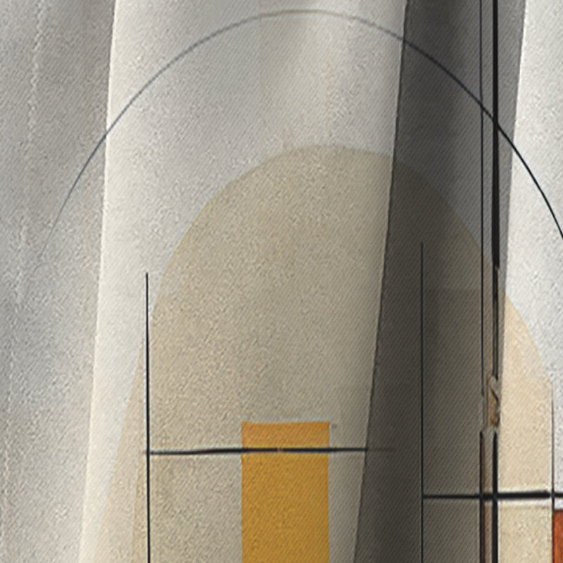 Colourful Mid Century Geometry Patchwork II - Minimalism Abstract Blackout Curtain - 1 Panels, 52" W x 95" L