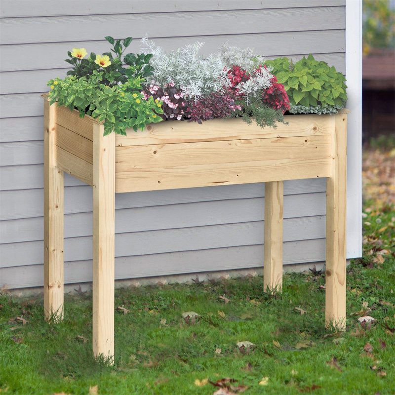 Akylah Wood Elevated Planter
