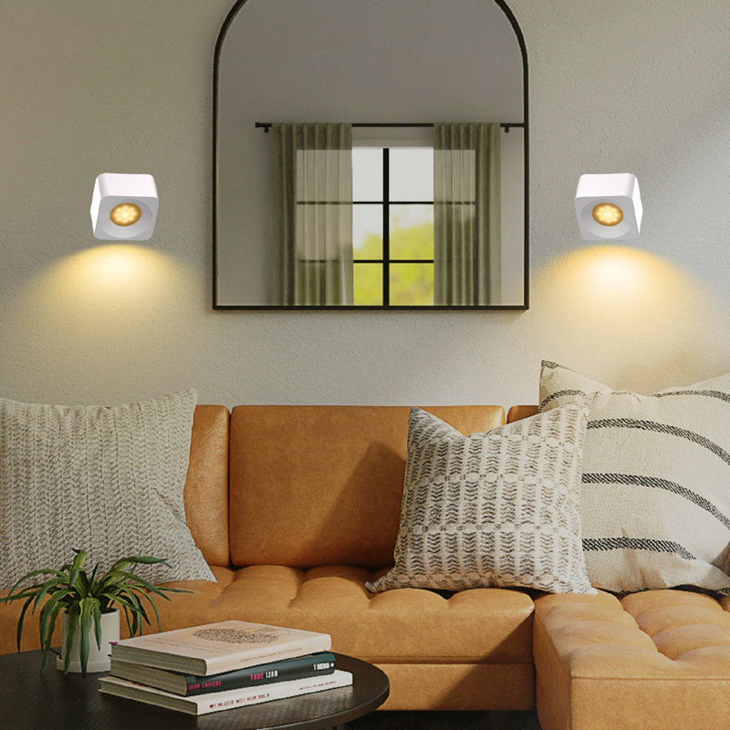 3Colors Battery Operated Wall Sconce ,Remote Control Rechargeable Wall Light,Portable Rechargeable Desk Lamp, White