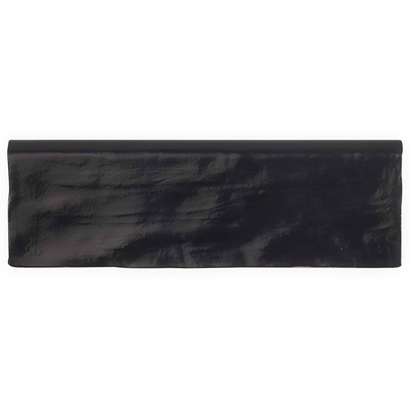 Montauk 7.87'' L x 2.55'' W Ceramic Bullnose Tile Trim, Jet Black