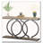 Industrial Console Table with Geometric Metal Frame Vintage Wood Top