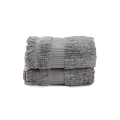 Premium Hand Towel Set (2 Pieces), Dark Grey, 19.7 x 35.4 inches | 100% Cotton, 19.4 oz/sq yd | Machine Washable at 104°F | Soft, Absorbent, and Durable | Perfect for Bathroom, Spa, and Gym Use | Luxurious Comfort and Style