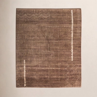 Monaco Brown Hand-Knotted Abstract Rug