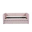 Lit de jour simple rembourré en velours capitonné avec couchette-1001908332