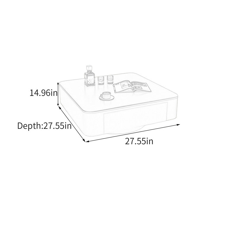 Deshazo, H 14,96 po x l 27,55 po x P 27,55 po, Noir, Couleur unie