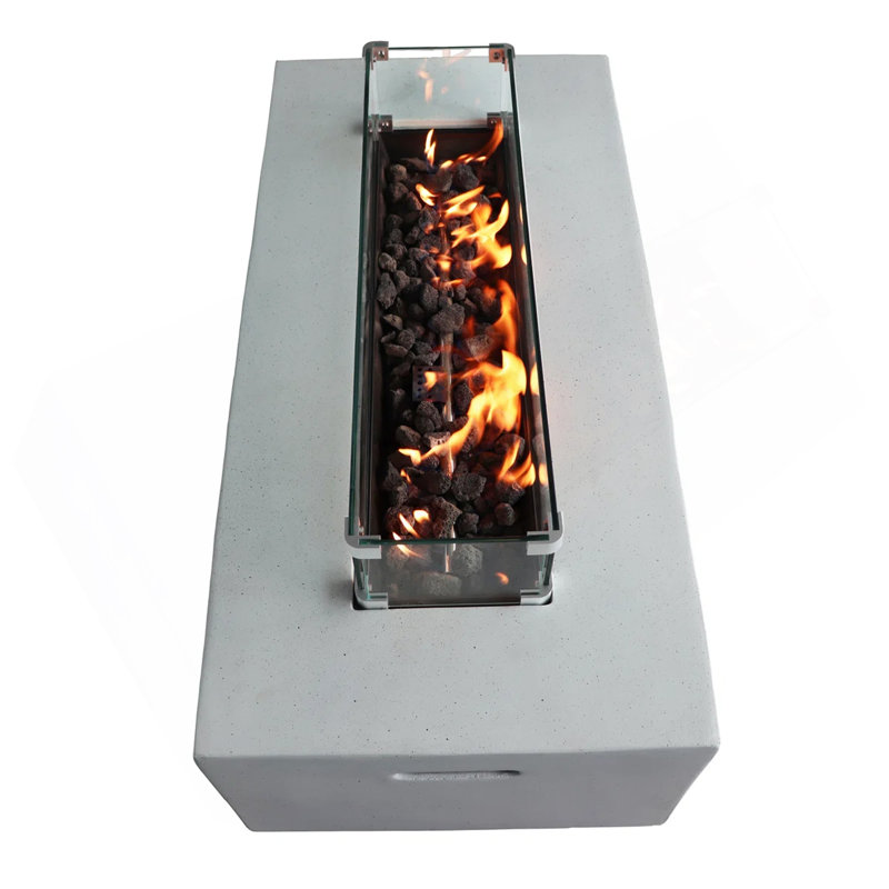 Rectangle Propane Fire Pit Table