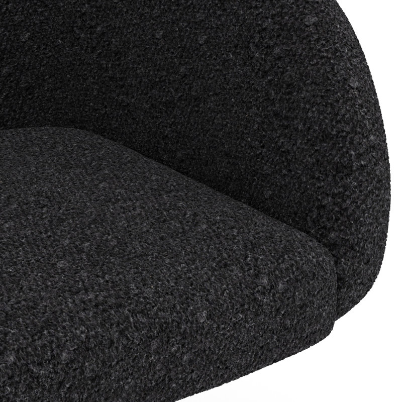 Fauteuil de conférence Darius Boucle, Noir, Bouclé noir