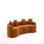 Canapé-lit modulaire incurvé à compression orange, canapé-lit en chenille haute densité 30D pour appartement, salon, L 110 po-1491805931-1491805934