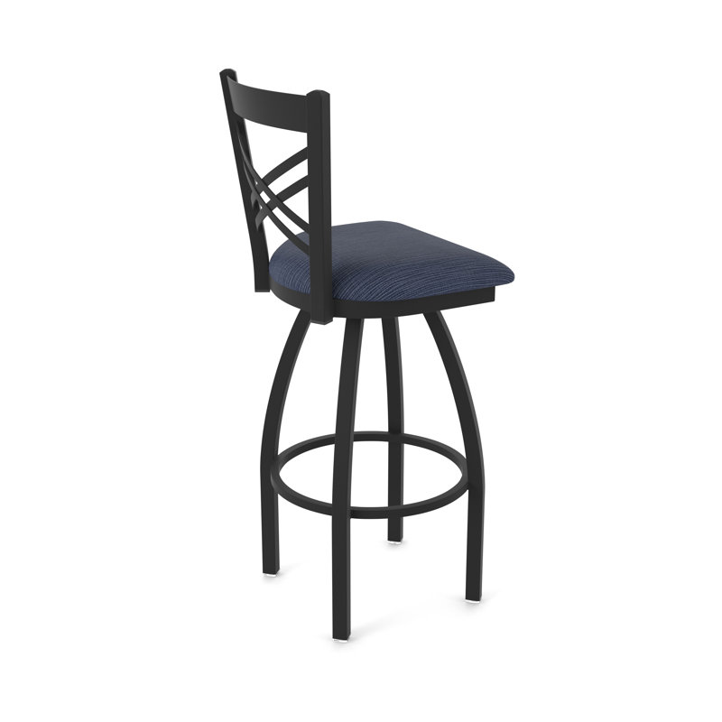 Catalina 36" Swivel Bar Stool, Fabric-Graph Anchor, Black Wrinkle