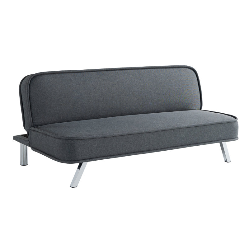 Serta Antonio 66.1" Metal Leg Convertible Sofa, Woven Polyester Fabric, Gray