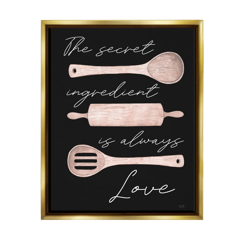 Citation avec ustensiles de cuisine «Secret Ingredient Love» par Lux + Me Designs - impression, H 31 po x l 25 po x P 1,7 po