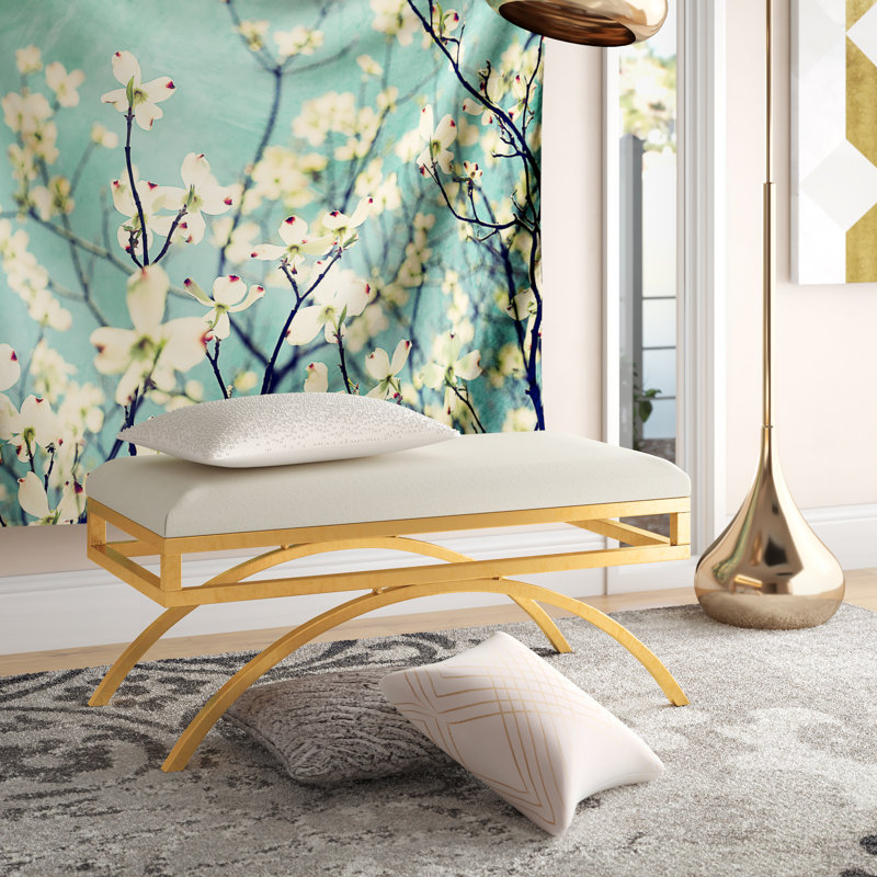 Brooklyn-Lee Moon Arc Bench, Taupe/Gold