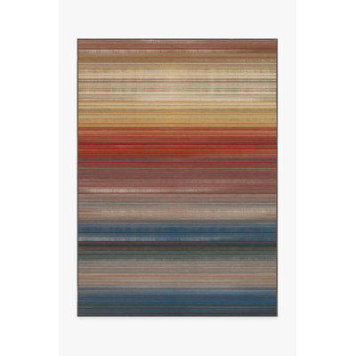 Multi-Colored Striped Woven Base Rug