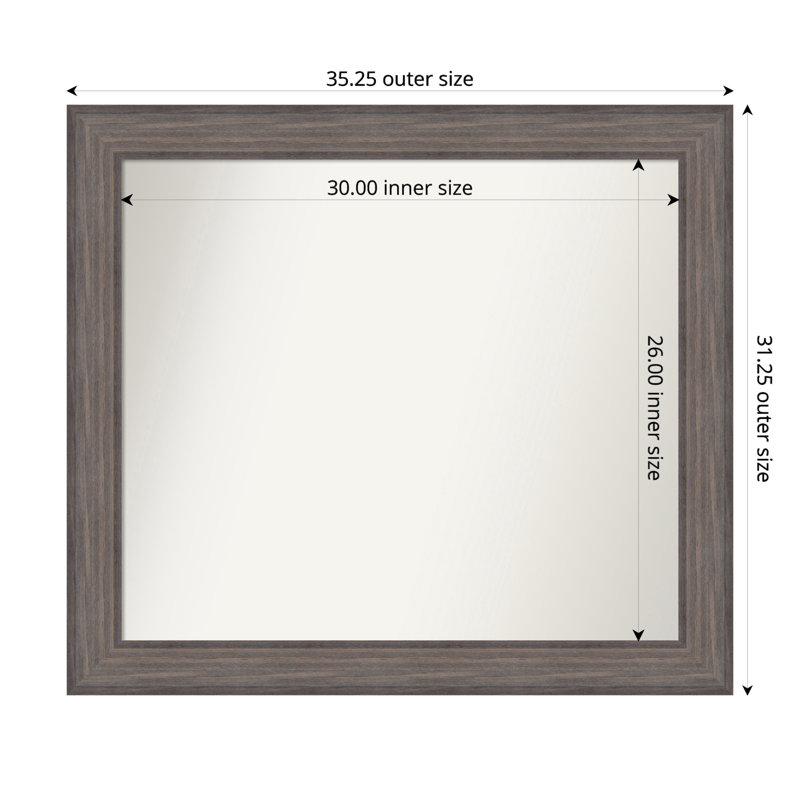 Miroir Hannaley, 31,25 po x 35,25 po, Rectangle