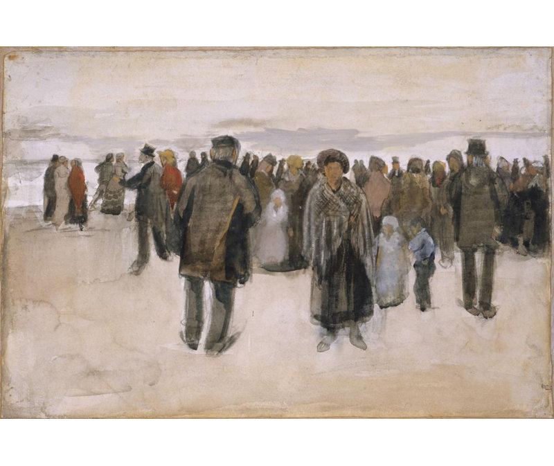 «Beach at Scheveningen» par Vincent Van Gogh - Art mural sur toile tendue avec châssis, H 48 po x l 33 po