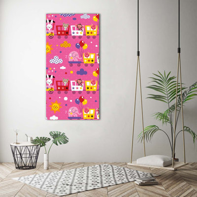 Cheerful Train - Wrapped Canvas Print