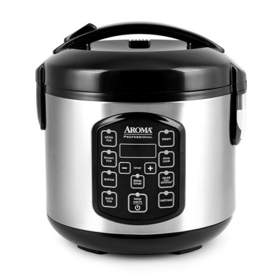 AROMA Professional Digital Rice Cooker, Multicooker, 4-Cup (Uncooked) / 8-Cup (Cooked), 2 Qt, Stainless Steel Exterior