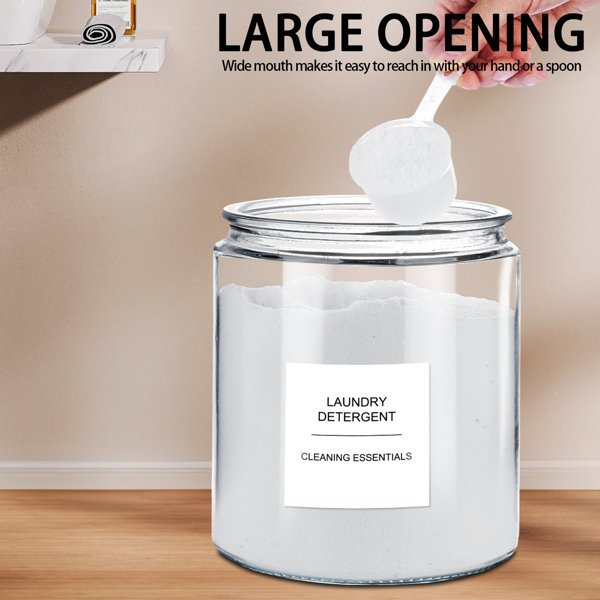 Glass Canisters with Airtight Lids, Half Gallon Glass Jars for Laundry Room  Organization, Clear Laundry Pods Container Laundry Jars for Detergent