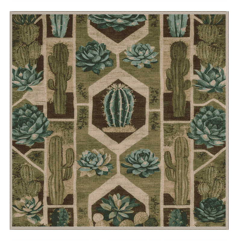 Tapis brun lavable à la machine, Carré 7 pi
