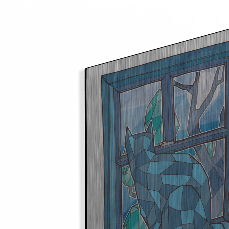 «Window Watcher» par Ric Stultz, art mural en métal, H 16 po x l 12 po