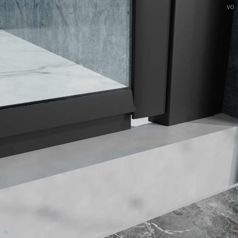 34 To 35-3/8 In. W X 72 In. H Bi-Fold Semi-Frameless Shower Doors In Matte Black With Clear Glass